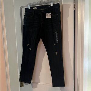 GAP dark wash denim Distressed Ankle Jeans